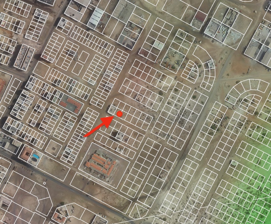 Vista aerea del lotto edificabile in vendita a Sal Rei, Boa Vista, zona Ospedale.